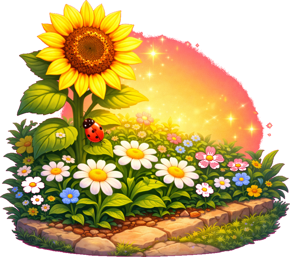 A sunflower-filled puzzle board.